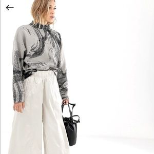 Weekday from ASOS jacquard sweater in mole w black pattern